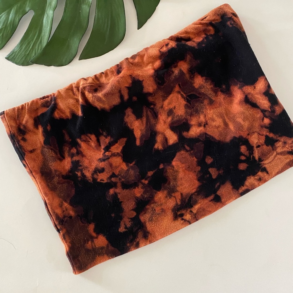 BLEACHED DYED black tube top